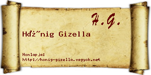 Hönig Gizella névjegykártya